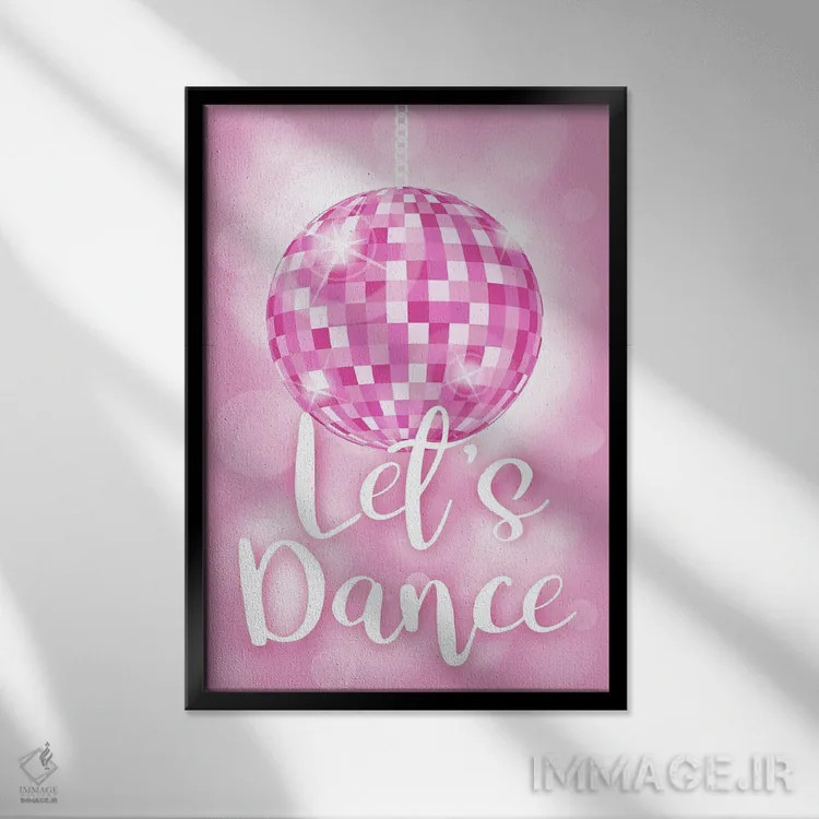 تابلو دکوراتیو توپ دیسکو بیا برقصیم اثر مارتینا پاولوا - نمای قابدار مشکی