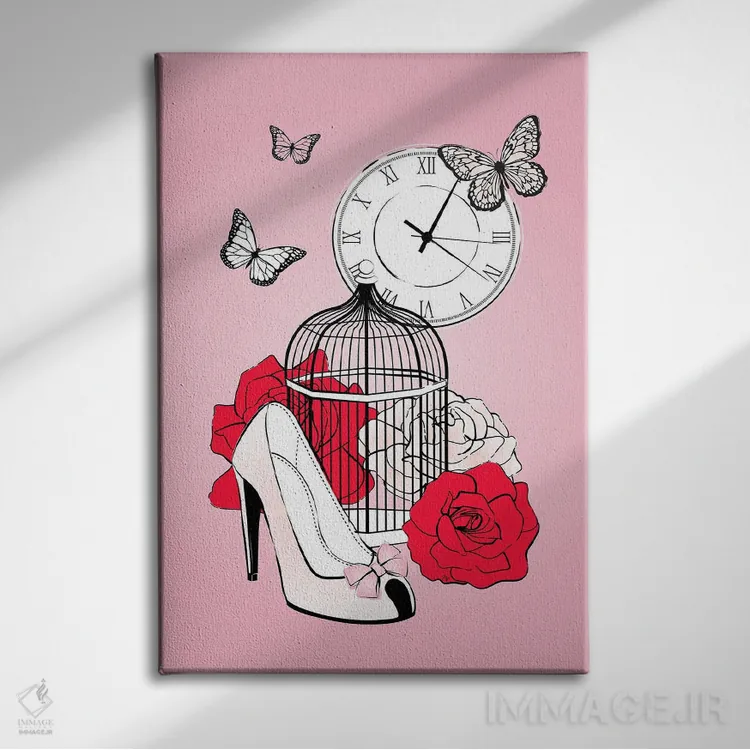 تابلو دکوراتیو قفس رمانتیک اثر مارتینا پاولوا - نمای روبهرو روی دیوار