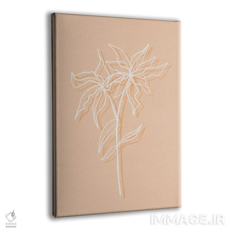 تابلو مینیمال سایه گل پرز هلو اثر مارتینا پاولوا - نمای پرسپکتیو محصول