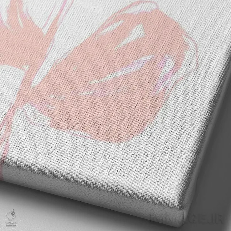 تابلو مینیمال شکوفه پرز هلو اثر مارتینا پاولوا - نمای نزدیک بافت بوم