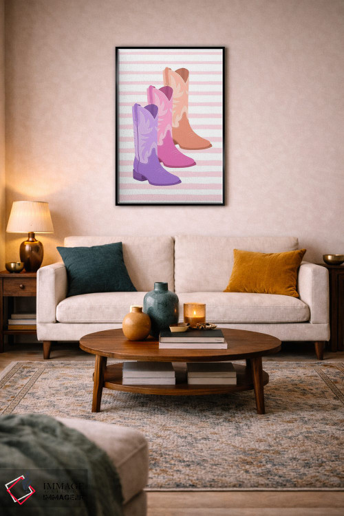 تابلو دکوراتیو چکمه های گاوچران جسور اثر مارتینا پاولوا - D3B