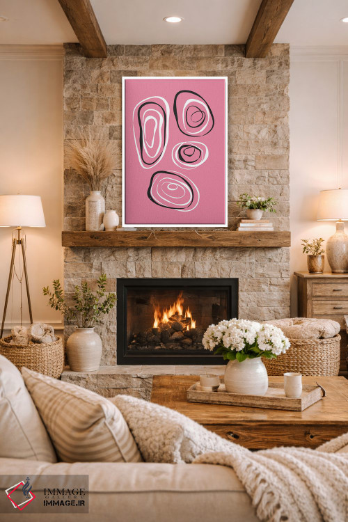 تابلو مینیمال دایره های انتزاعی اثر مارتینا پاولوا - D1W