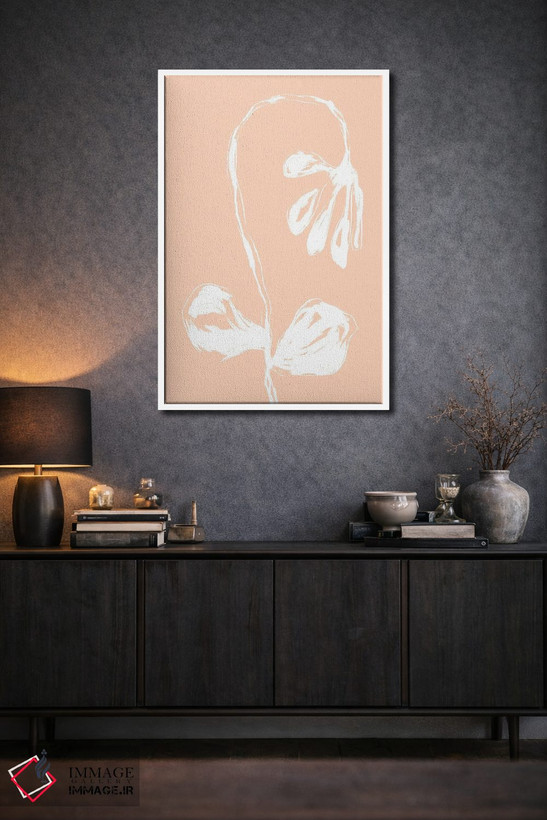 تابلو مینیمال گل پرز هلو اثر مارتینا پاولوا - D2W