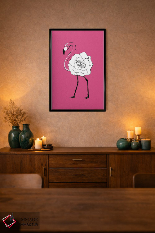 تابلو مدرن فلامینگو رز اثر مارتینا پاولوا - D1B
