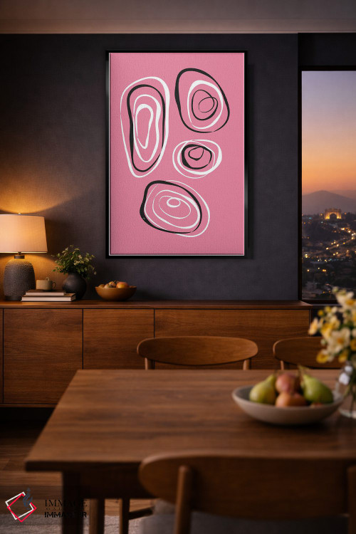 تابلو مینیمال دایره های انتزاعی اثر مارتینا پاولوا - D2B