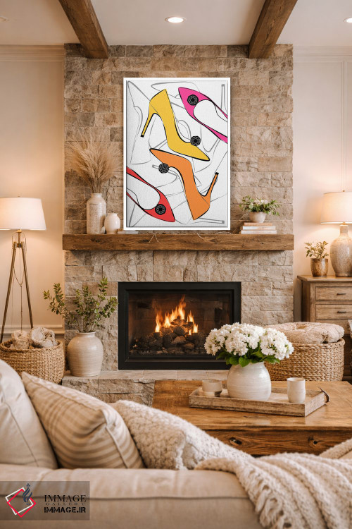 تابلو دکوراتیو کفش های پاشنه بلند شاد اثر مارتینا پاولوا - D1W