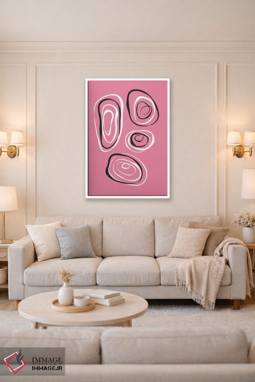 تابلو مینیمال دایره های انتزاعی اثر مارتینا پاولوا - D3W