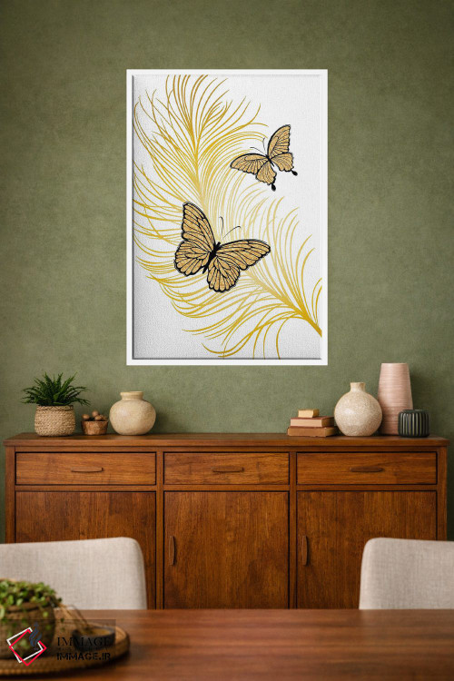 تابلو دکوراتیو پر طلایی لوکس اثر مارتینا پاولوا - D1W