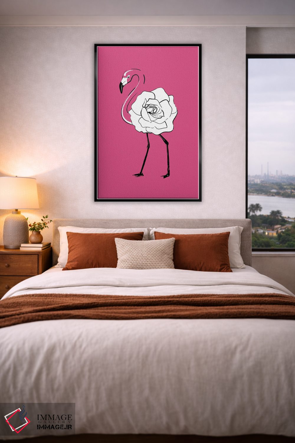 تابلو مدرن فلامینگو رز اثر مارتینا پاولوا - D3B