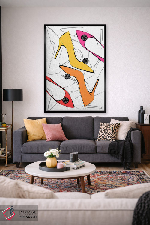 تابلو دکوراتیو کفش های پاشنه بلند شاد اثر مارتینا پاولوا - D2B