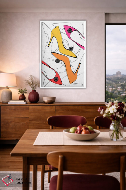 تابلو دکوراتیو کفش های پاشنه بلند شاد اثر مارتینا پاولوا - D3W