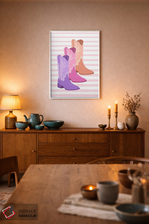 تابلو دکوراتیو چکمه های گاوچران جسور اثر مارتینا پاولوا - D6W