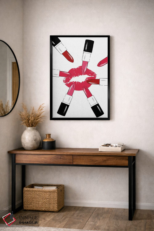 تابلو دکوراتیو رژلب های قرمز اثر مارتینا پاولوا - D5B
