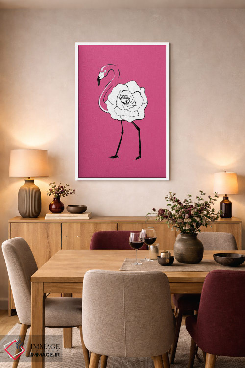 تابلو مدرن فلامینگو رز اثر مارتینا پاولوا - D4W