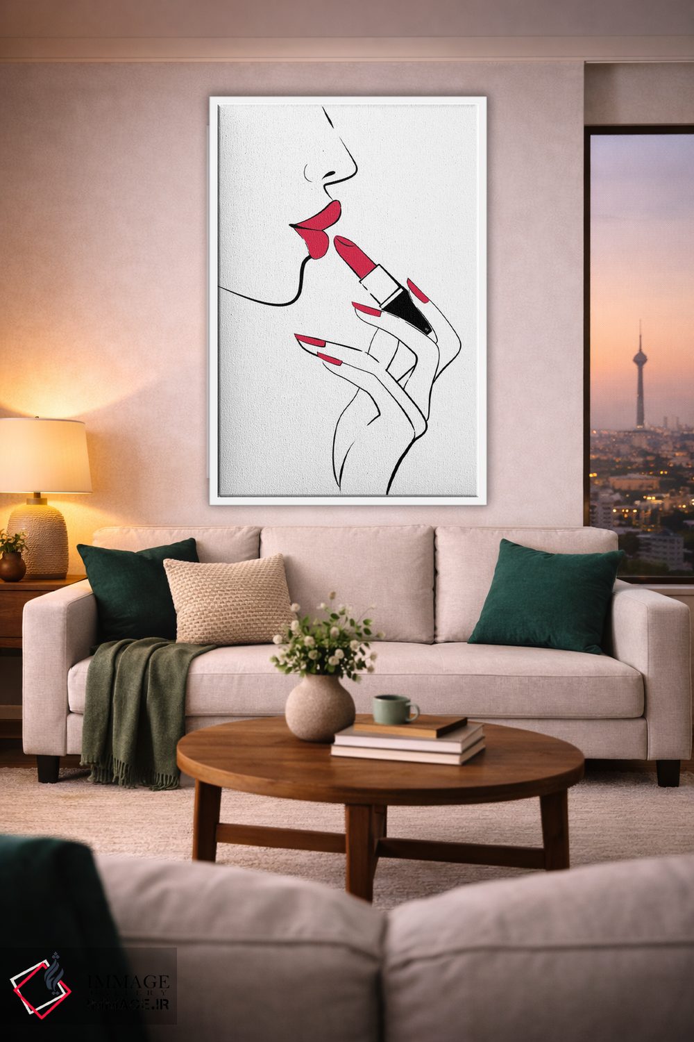 تابلو مینیمال لب های قرمز اثر مارتینا پاولوا - D2W