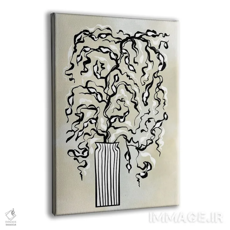 تابلو دکوراتیو شاخه های سیاه اثر مارتینا پاولوا - نمای پرسپکتیو محصول