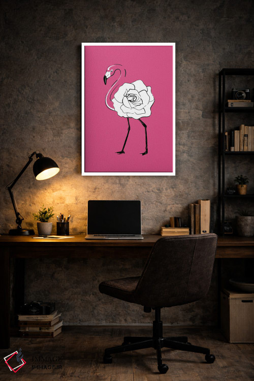 تابلو مدرن فلامینگو رز اثر مارتینا پاولوا - D5W