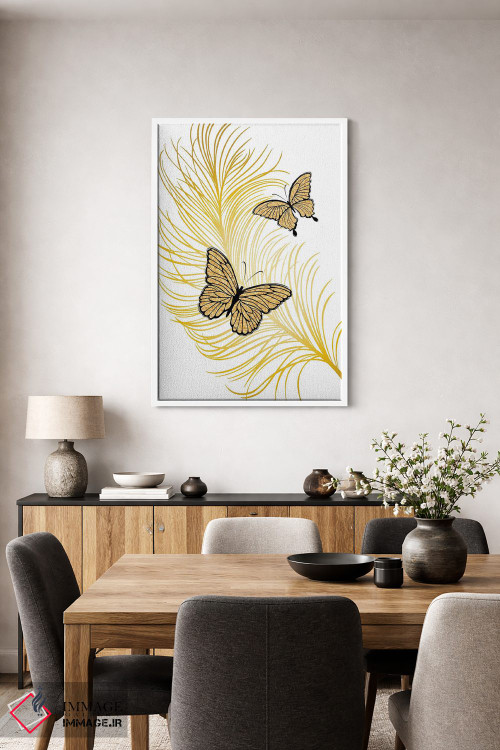 تابلو دکوراتیو پر طلایی لوکس اثر مارتینا پاولوا - D3W