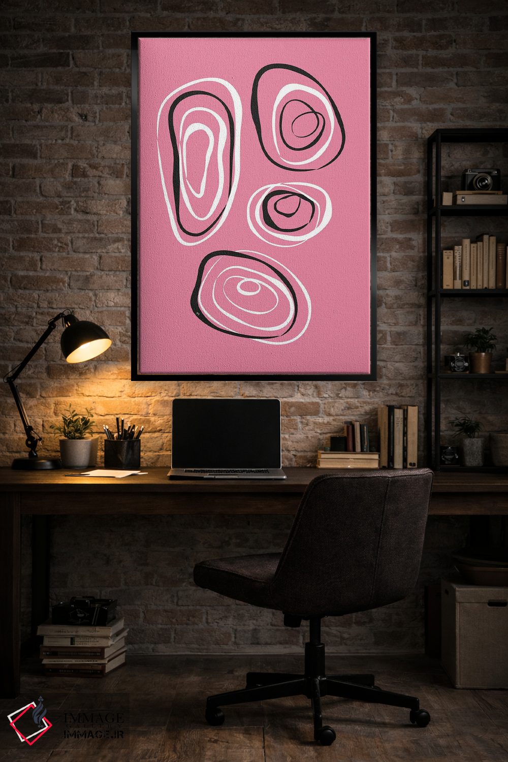 تابلو مینیمال دایره های انتزاعی اثر مارتینا پاولوا - D5B