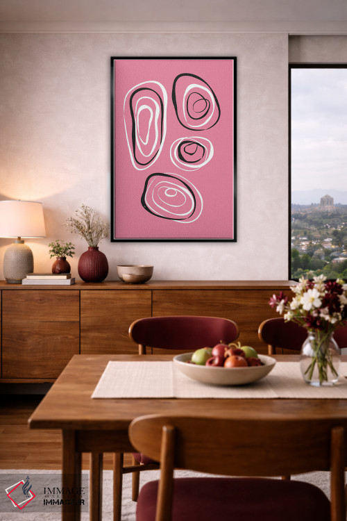 تابلو مینیمال دایره های انتزاعی اثر مارتینا پاولوا - D6B