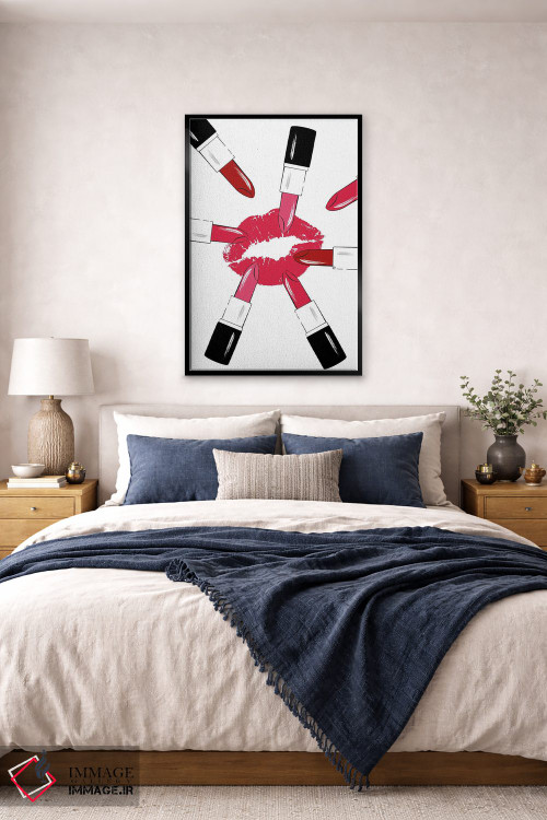 تابلو دکوراتیو رژلب های قرمز اثر مارتینا پاولوا - D6B