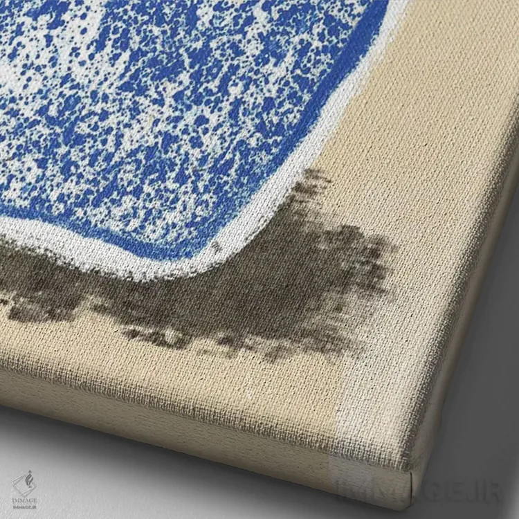 تابلو دکوراتیو گلدان بزرگ آبی اثر مارتینا پاولوا - نمای نزدیک بافت بوم