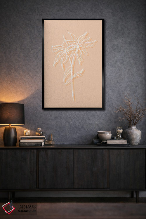 تابلو مینیمال سایه گل پرز هلو اثر مارتینا پاولوا - D2B