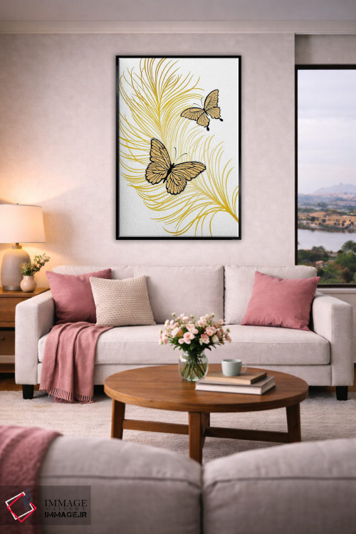 تابلو دکوراتیو پر طلایی لوکس اثر مارتینا پاولوا - D4B