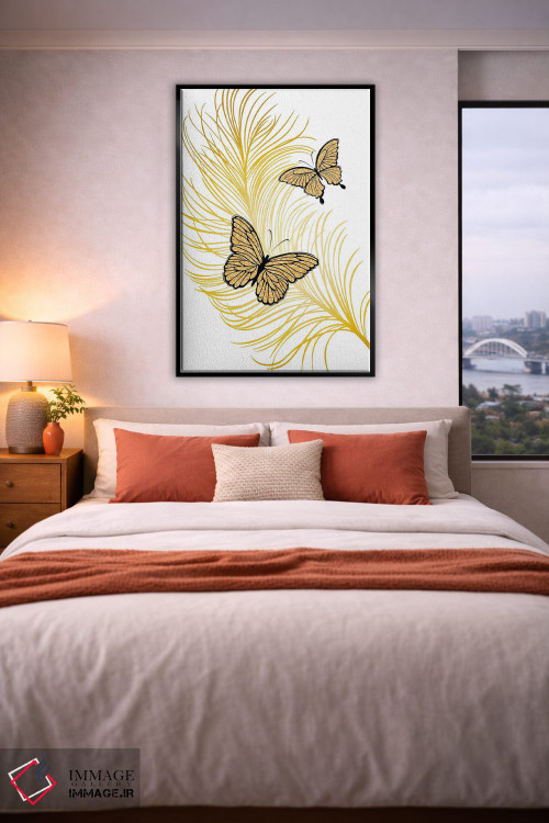 تابلو دکوراتیو پر طلایی لوکس اثر مارتینا پاولوا - D5B