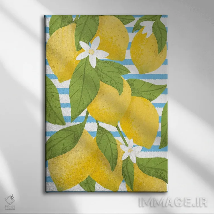 تابلو دکوراتیو لیموهای پوزیتانو اثر مارتینا پاولوا - نمای روبهرو روی دیوار