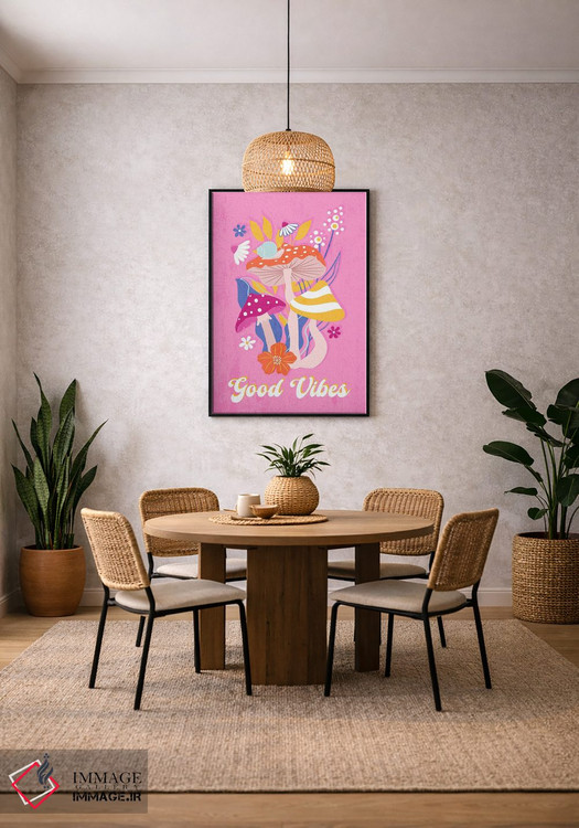 تابلو دکوراتیو قارچ های انرژی مثبت اثر مارتینا پاولوا - D5B