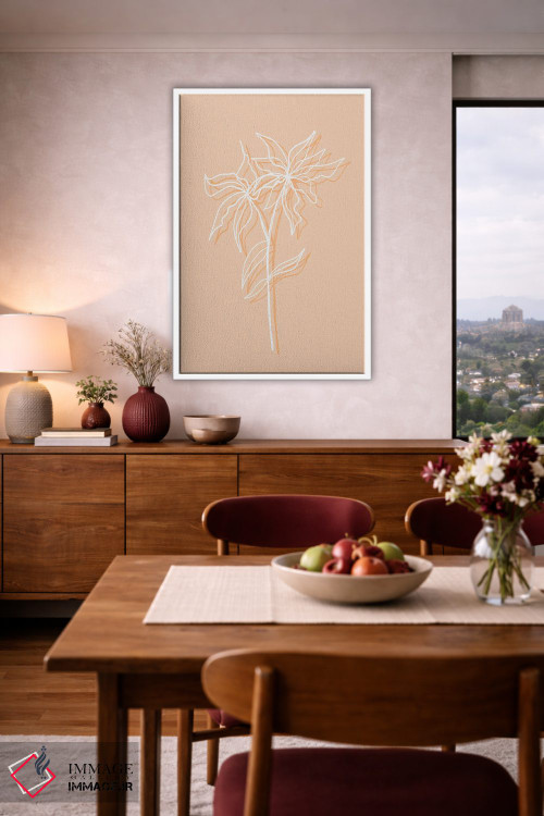 تابلو مینیمال سایه گل پرز هلو اثر مارتینا پاولوا - D4W