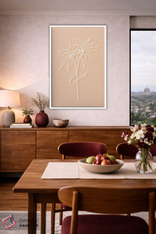تابلو مینیمال سایه گل پرز هلو اثر مارتینا پاولوا - D4W