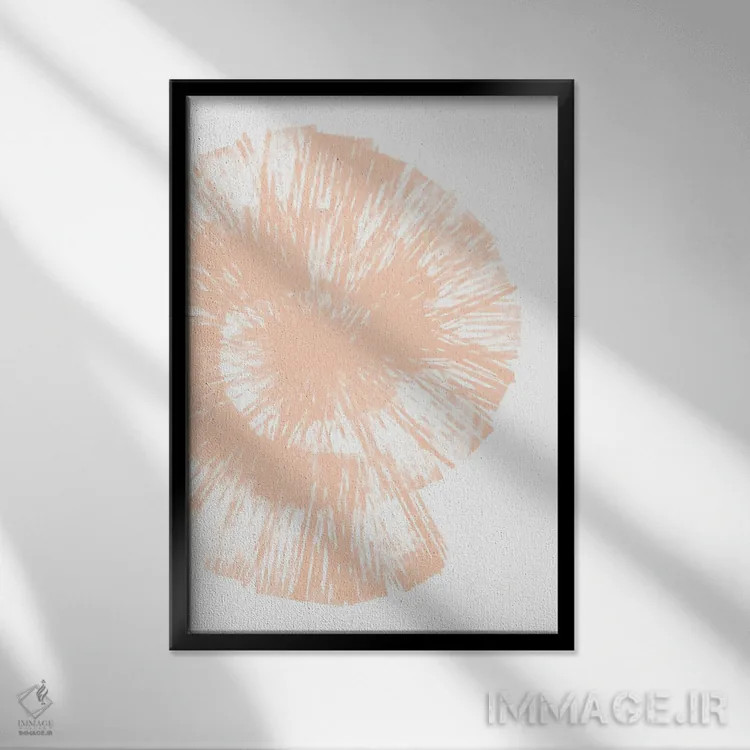 تابلو دکوراتیو پوسته پرز هلو اثر مارتینا پاولوا - نمای قابدار مشکی