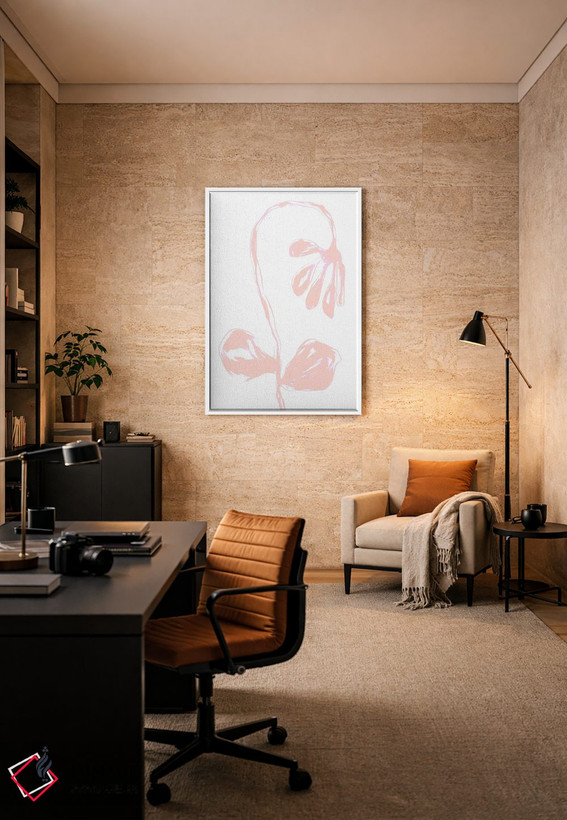 تابلو مینیمال شکوفه پرز هلو اثر مارتینا پاولوا - D6W