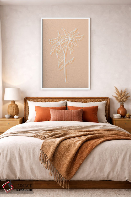 تابلو مینیمال سایه گل پرز هلو اثر مارتینا پاولوا - D3W