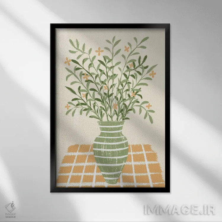 تابلو دکوراتیو خانه دنج اثر مارتینا پاولوا - نمای قابدار مشکی