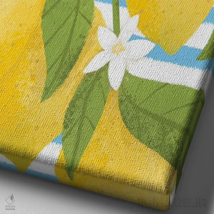 تابلو دکوراتیو لیموهای پوزیتانو اثر مارتینا پاولوا - نمای نزدیک بافت بوم