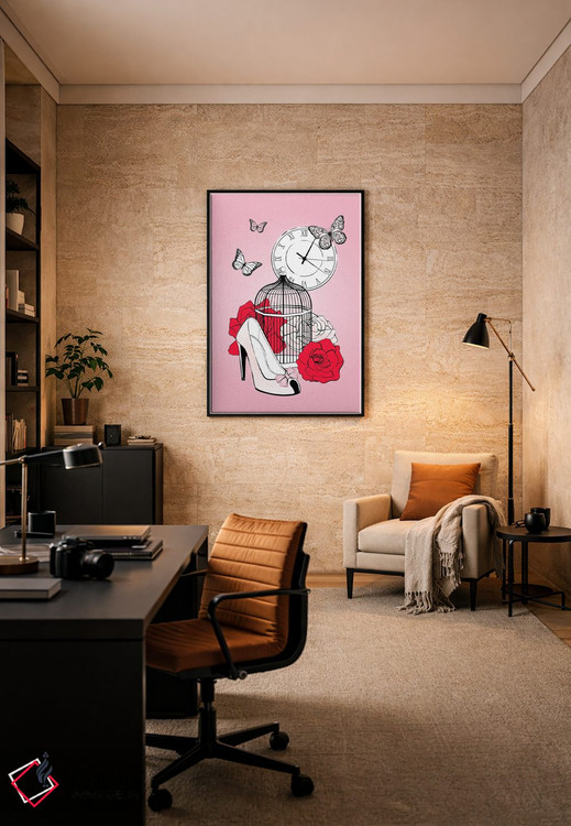 تابلو دکوراتیو قفس رمانتیک اثر مارتینا پاولوا - D6B
