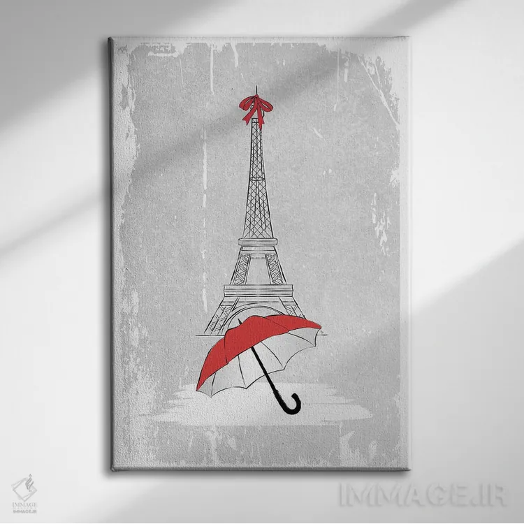 تابلو دکوراتیو باران در پاریس اثر مارتینا پاولوا - نمای روبهرو روی دیوار