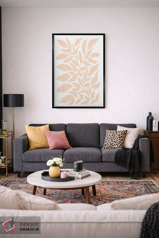 تابلو مینیمال گیاه پرز هلو اثر مارتینا پاولوا - D5B
