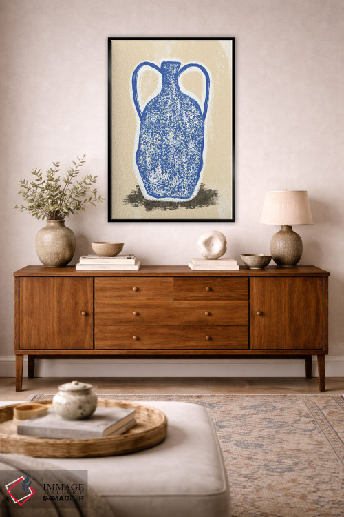 تابلو دکوراتیو گلدان بزرگ آبی اثر مارتینا پاولوا - D2B