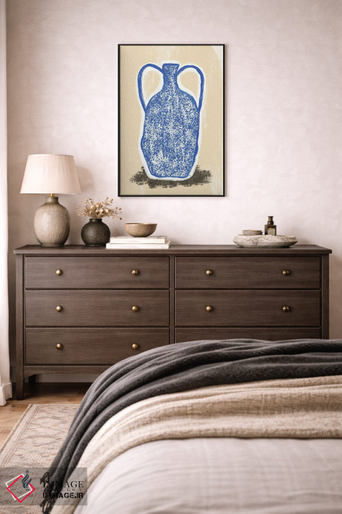 تابلو دکوراتیو گلدان بزرگ آبی اثر مارتینا پاولوا - D3B