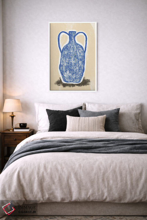 تابلو دکوراتیو گلدان بزرگ آبی اثر مارتینا پاولوا - D5W