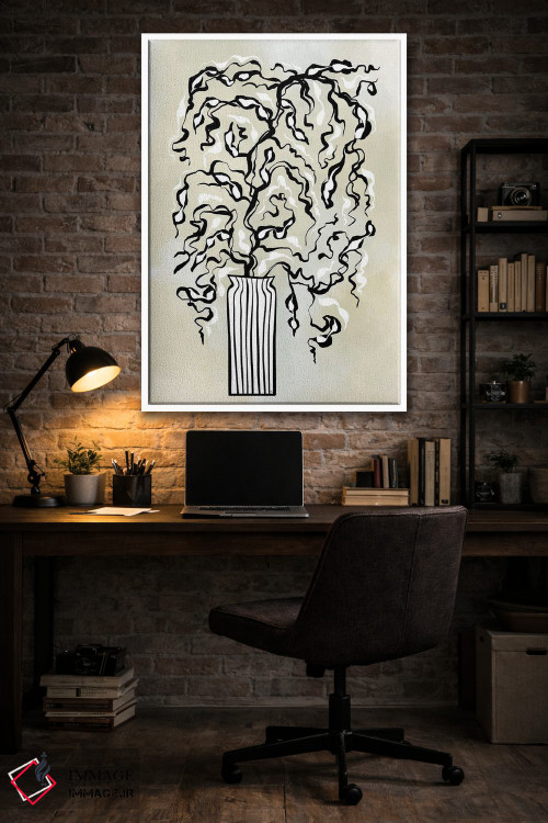 تابلو دکوراتیو شاخه های سیاه اثر مارتینا پاولوا - D4W