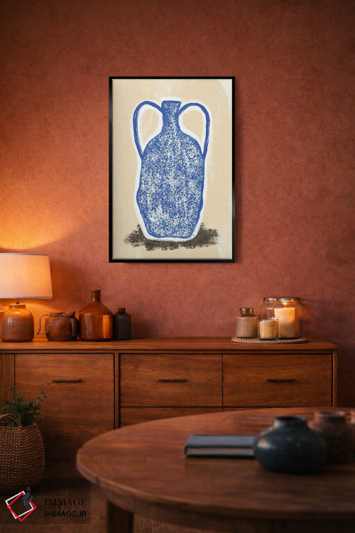 تابلو دکوراتیو گلدان بزرگ آبی اثر مارتینا پاولوا - D4B