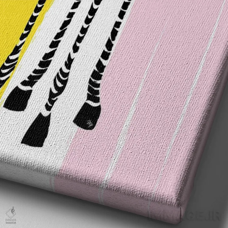 تابلو دکوراتیو مد روز گورخر اثر مارتینا پاولوا - نمای نزدیک بافت بوم