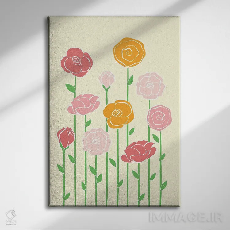 تابلو دکوراتیو گل های باغ اثر مارتینا پاولوا - نمای روبهرو روی دیوار