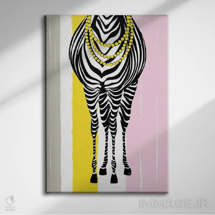 تابلو دکوراتیو مد روز گورخر اثر مارتینا پاولوا - نمای روبهرو روی دیوار