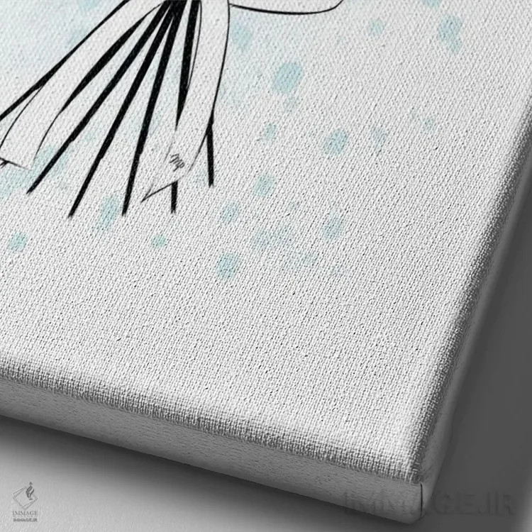 تابلو دکوراتیو دسته گل پیونی آبی اثر مارتینا پاولوا - نمای نزدیک بافت بوم